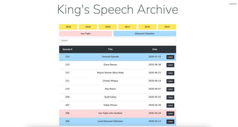 King's Speech Archive