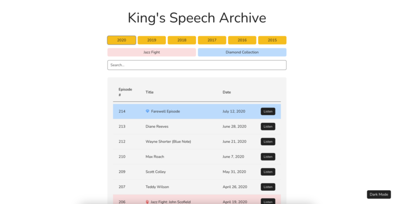 King's Speech Archive